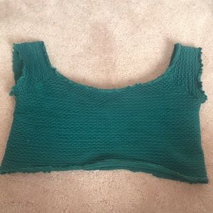 Free people textured tube crop off the shoulder